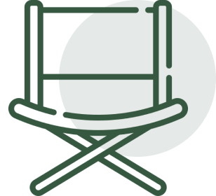 Minimalist director’s chair graphic design