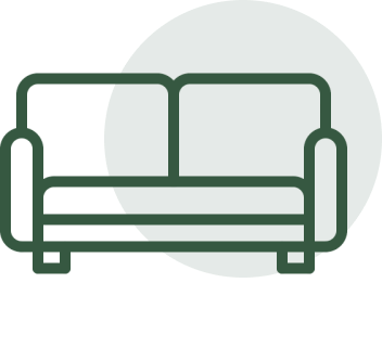 Green outline couch illustration