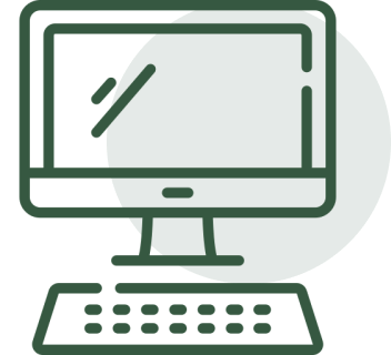 Green computer outline design