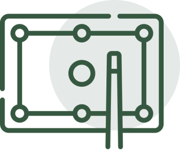 Pool table and cue illustration