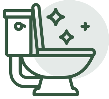 Clean toilet icon with sparkles