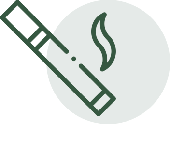 Minimalist cigarette and smoke symbol