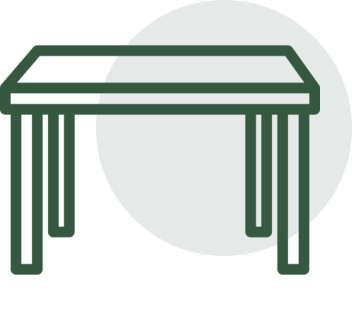 Outlined table icon on black background
