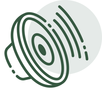 Audio speaker illustration with lines