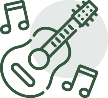 Guitar and music notes illustration