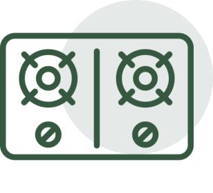 Green stove burner illustration